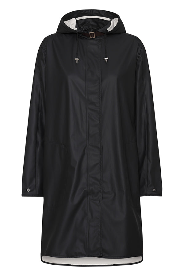 Ilse Jacobsen Black Raincoat with Detachable Hood