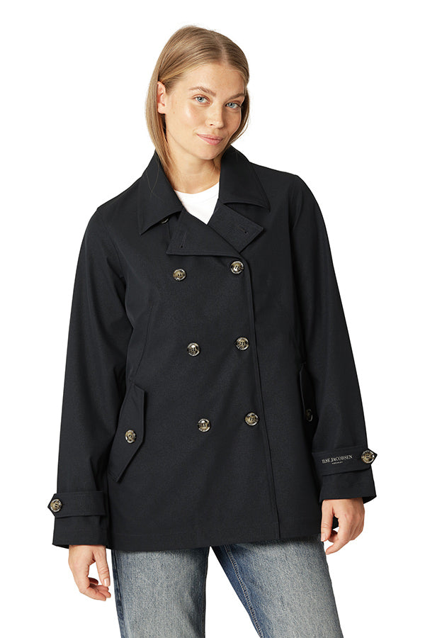 Ilse Jacobsen Dark Indigo Short Trench RainCoat
