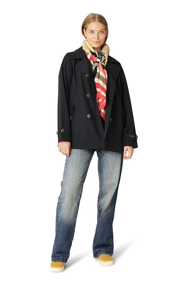 Ilse Jacobsen Dark Indigo Short Trench RainCoat