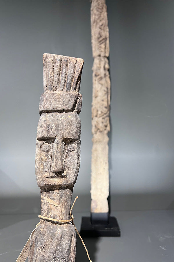 Pair Carved wooden Idols 100cm Java