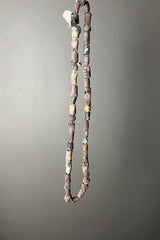 Kim Drew Grey Silk Necklace with Ceramic Beads