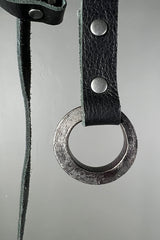 Studio Koak Black Leather Belt with Hand-Forged Buckles