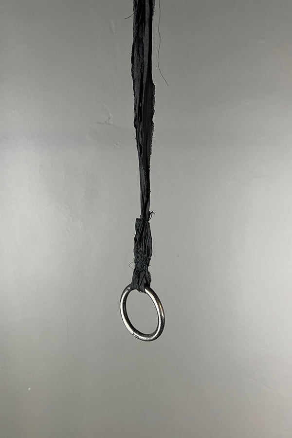 Studio Koak Hand-Forged Steel Ring on Silk Necklace