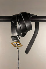 Klasica Hand Treated Black Leather Belt
