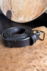 Klasica Hand Treated Black Leather Belt