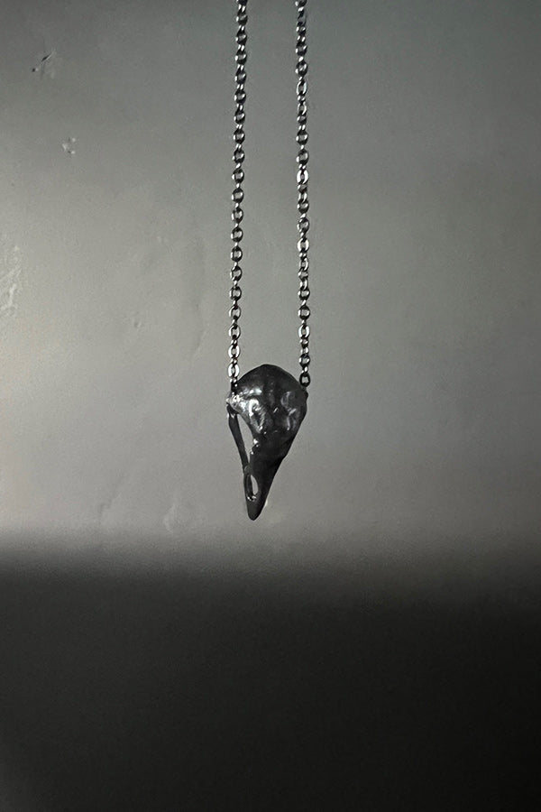 Koak Hand Forged Bird Skull Pendant Necklace