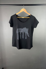 Kate Perry Projects Black T-Shirt with Elephant Print