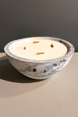 Lumen & Luxe Large Black and White Marble Concrete Candle with New York New York Scent