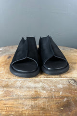 Lofina Black Leather Slides