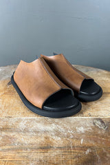 Lofina Cognac Leather Slides