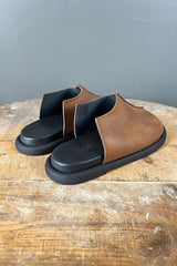 Lofina Cognac Leather Slides