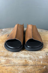 Lofina Cognac Leather Slides