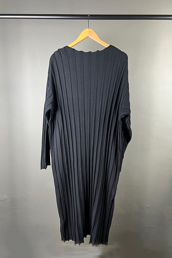 La Vaca Loca Japon Black Ribbed Dress