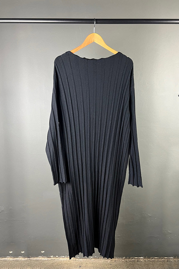 La Vaca Loca Japon Black Ribbed Dress