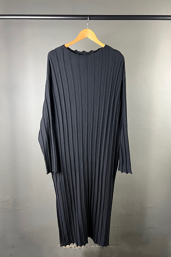 La Vaca Loca Japon Black Ribbed Dress