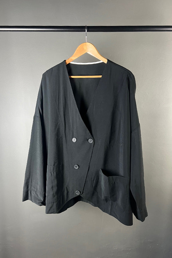 La Vaca Loca Estrellas Oversized Reversible Jacket in Black
