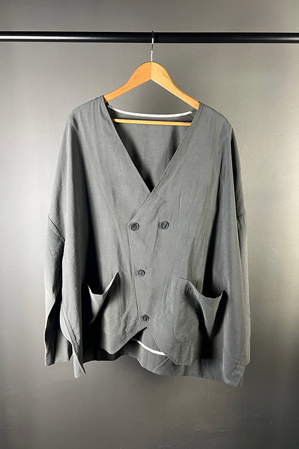 La Vaca Loca Estrellas Oversized Reversible Jacket in Iron