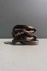 Rosalba Galati Metallic Bronze Leather Spiral Cuff