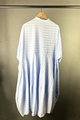 Moyuru Lightweight Striped Cotton Dress in Blue