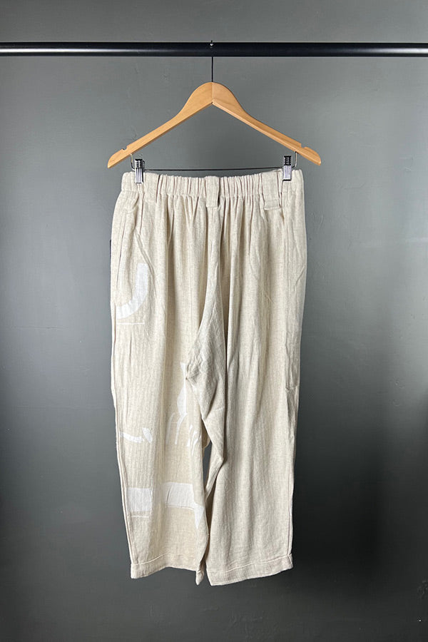 Moyuru Cream & White Print Pants