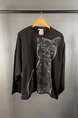 M.A. Dainty Black Cat Long Sleeve T-Shirt