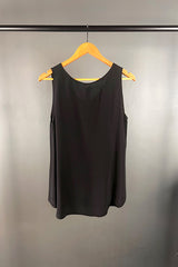 M.A. Dainty Black Silk V-Neck Cami