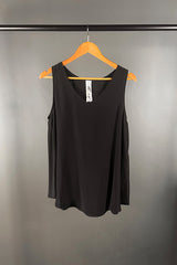M.A. Dainty Black Silk V-Neck Cami