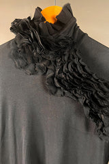 M.A. Dainty Black Skivvy with Silk Frill Detail