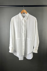M.A. Dainty White Linen Bobby Shirt