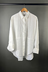 M.A. Dainty White Linen Bobby Shirt