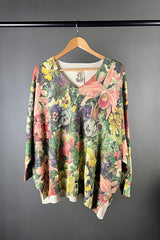 M.A. Dainty Calla Botanic Print Pullover