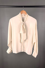 M.A. Danity Alley Whipped Cream Tie Silk Shirt