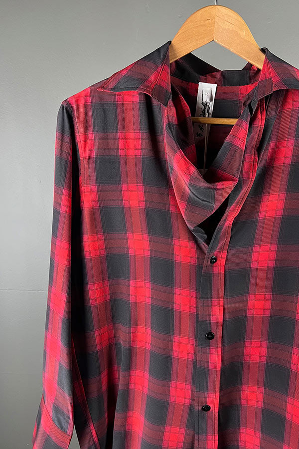 M.A. Dainty Arabesque Rodeo Check Silk Shirt