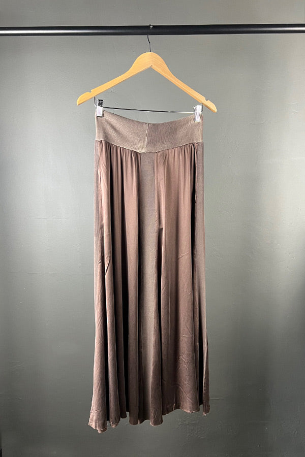 M.A. Dainty Silk Selma Skirt in Mocha