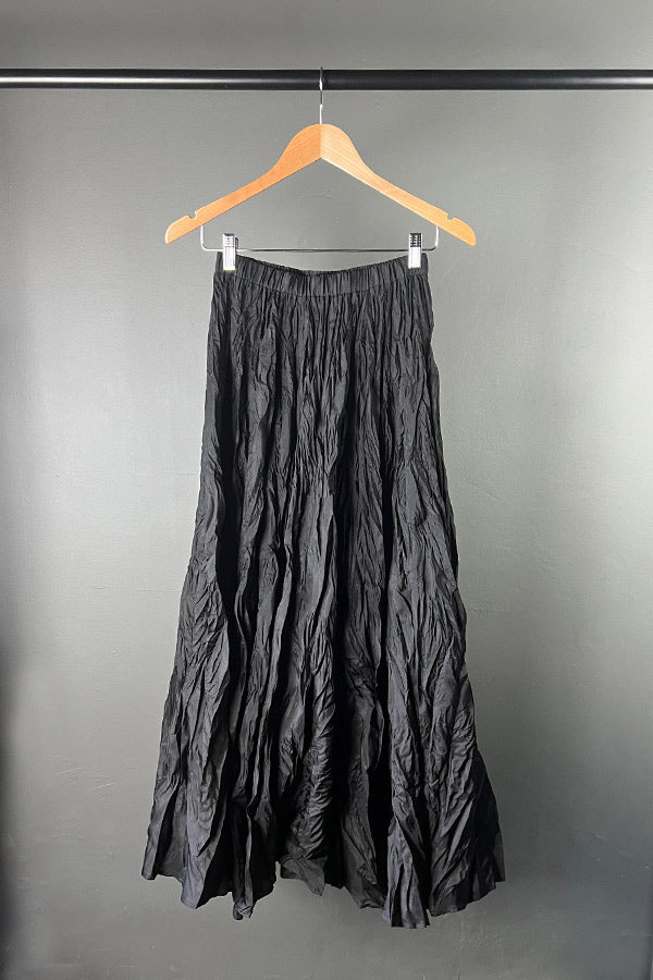 M A. Dainty Two-Way Black Silk Skirt