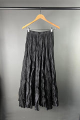 M A. Dainty Two-Way Black Silk Skirt