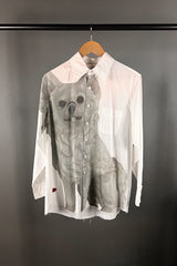 M.A. Dainty White Shirt with Little White Dog