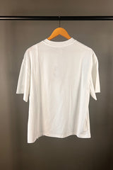 M.A. Dainty White T-Shirt with Little White Dog Print