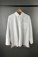 M.A. Dainty Dualism White Shirt with Biscuit Cashmere Back