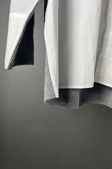 M.A. Dainty Dualism White Shirt with Silver Cashmere Back
