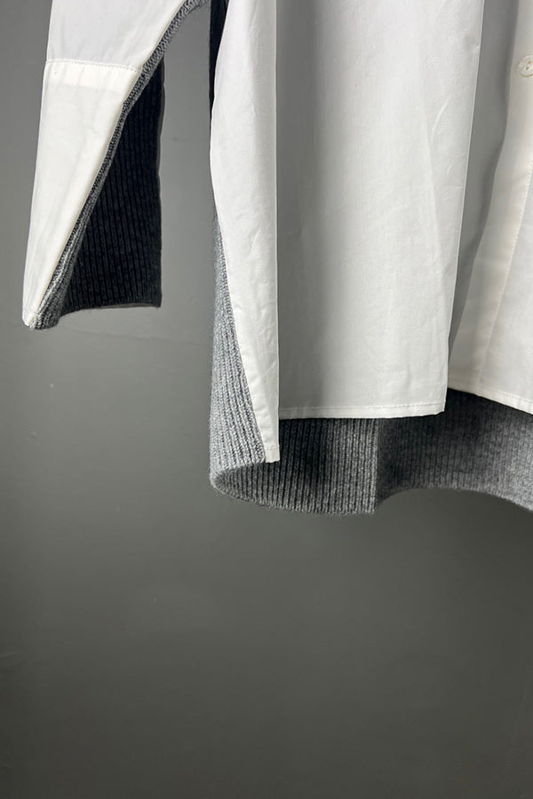 M.A. Dainty Dualism White Shirt with Silver Cashmere Back