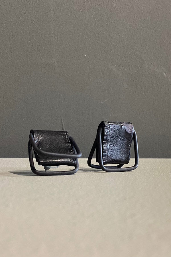 Marija Bajovska Eel Leather Square Earrings