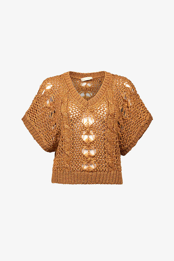 Mes Demoiselles Capria Ocre Knitted Top