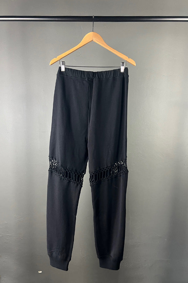 Mes Demoiselles Shifan Hand-Crochet Black Pants