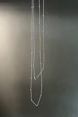 Monica Trevisi Long Silver Coil Bead Necklace