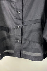 Moyuru Cropped Black Angle Pleat Shirt