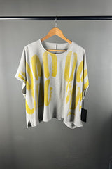 Moyuru Grey Top with Painted Yellow Ovals