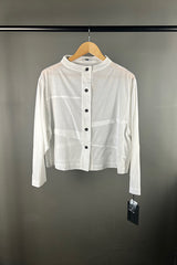 Moyuru Cropped White Angle Pleat Shirt