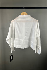 Moyuru Cropped White Angle Pleat Shirt