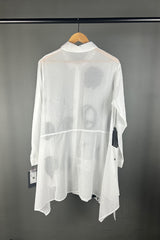 Moyuru White Shirt with Abstract Black Marks